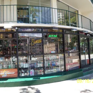 Posh Liquor Exterior on corner of Kaiulani and Kuhio.