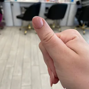 I paid $60 for acrylic gels to fix this chip in my paint. They told me I had to wait 40 minutes after I called for an appointment to fix it.