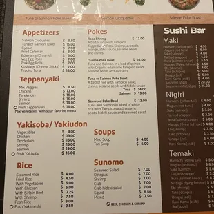 menu