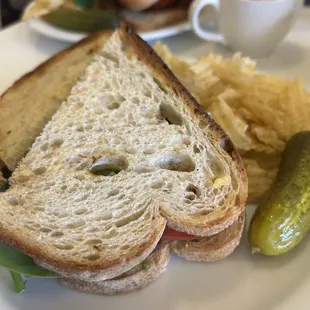 BLT baked  on fresh sourdough bread.