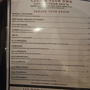 menu
