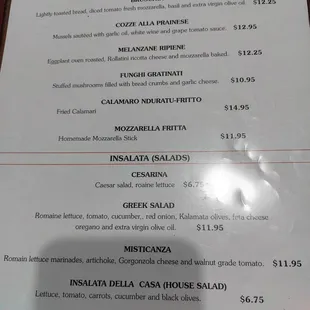 Antipasti and insalata