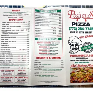 Menu Positiavnos Pizza 4312 W 55th St.Chicago, IL