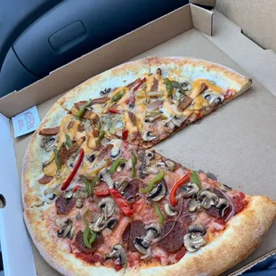 1/2 philly cheese steak, 1/2 supreme