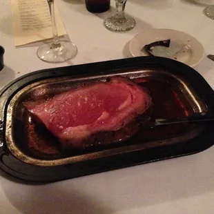 Queen Cut Prime Rib prepared perfectly rare