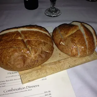 Complimentary hot bread when you arrive.