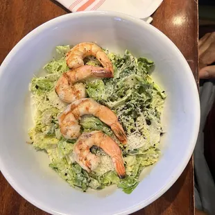 Caesar salad with shrimp