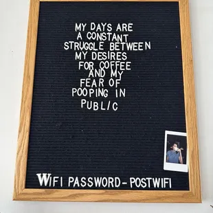 a message on a black board