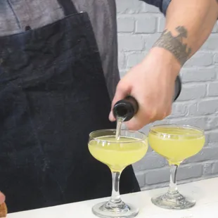 Making our mimosas ($7)