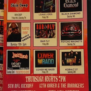 Upcoming shows