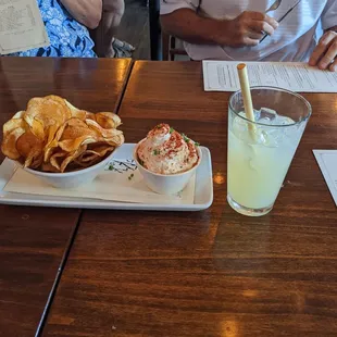BBQ chips rosemary mousse vanilla lemonade