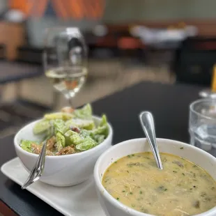 Soup and salad.  I usually enjoy whatever daily soup they have