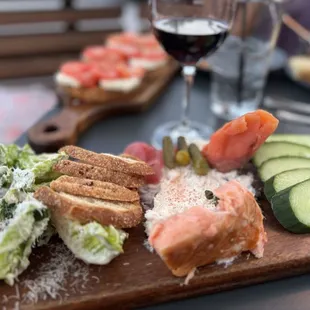 Smoked salmon charcuterie board