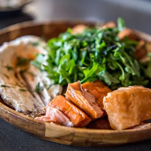 a plate of food on a table