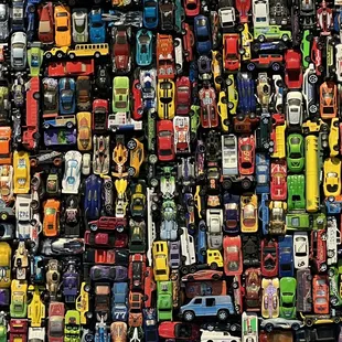 Toy cars close up