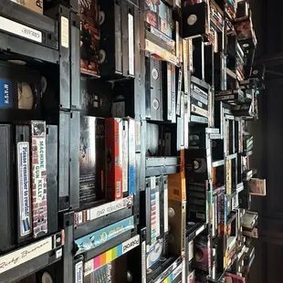 This restaurant used to be a Blockbuster, so they have old DVDs on the wall- very cool!