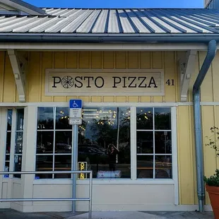 the front of the restaurant