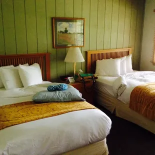 The inside of a room in the lodges. Very comfy!