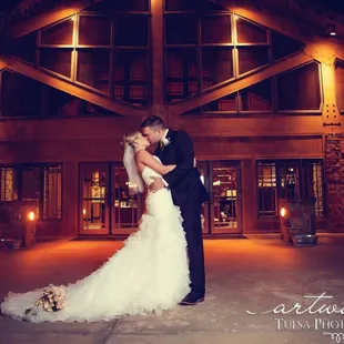Couple Exit in front of Main Lodge