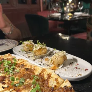 Oysters and Tarte flambé