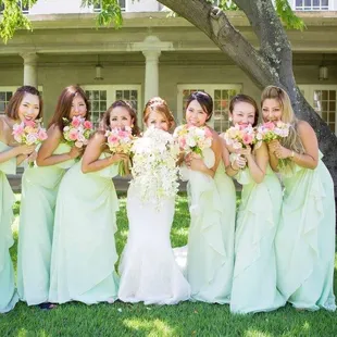 mine and bridesmaids bouquets