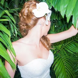 orchids in my hair for the reception