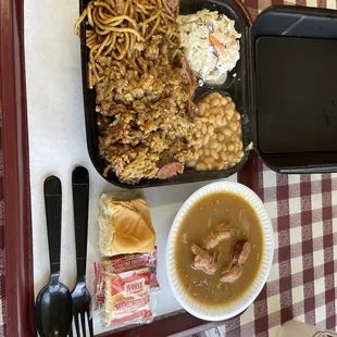 a tray of food