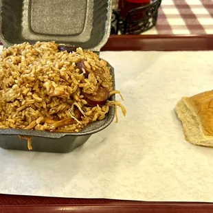 a tray of food