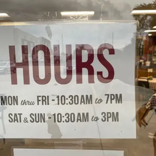The hours listed are incorrect
