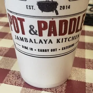 a coffee cup on a table