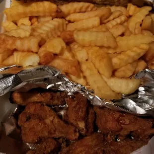 Wings and fries