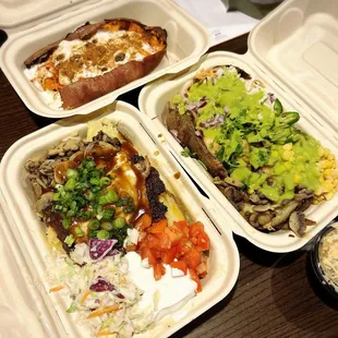 Loco moco, Cajun shrimp and sweet potato