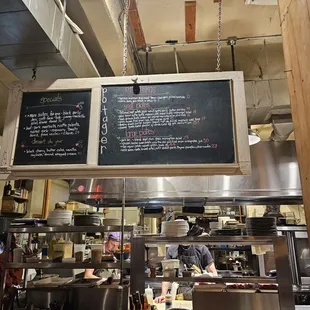 Menu and open kitchen