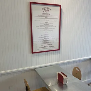 the menu