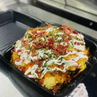 a close up of a plate of food