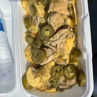 Chili verde nachos