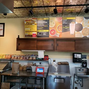 the counter and menus