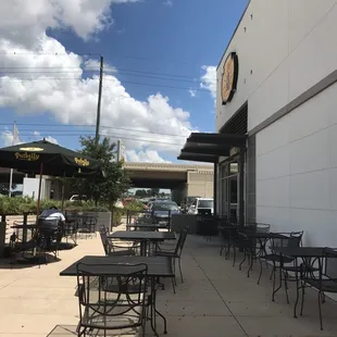 Outdoor seating patio area