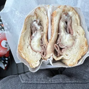 Roast beef and provolone. If your into hot sandwich you need to try here