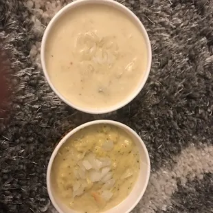 This was supposed to both be broccoli cheddar soup..also cold which I can understand being delivery.