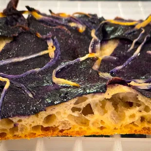 Potato &amp; Onion Pizza closeup