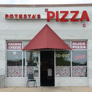 the front of the restaurant