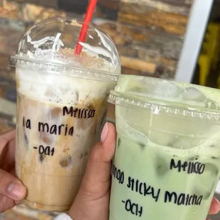 La María Iced Coffee and Mango Sticky Rice Matcha
