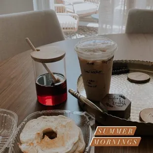 Bagel and custom latte