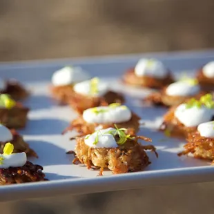 passed appetizers - mini latkas!