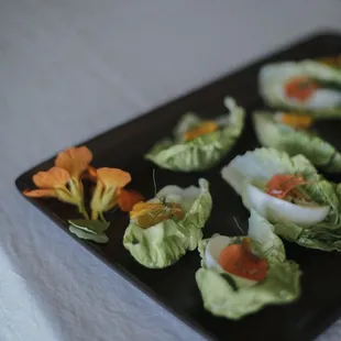 green goddess | little gem, pickled carrot, medium egg, nasturtium | photo by Freda Banks
