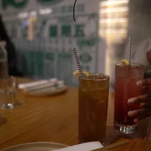 Menu alcoholic drinks