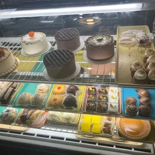a variety of cakes and pastries