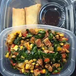 Smoked bacon and corn salad