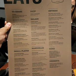 Food menu